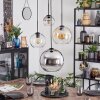 Koyoto hanging light, globe light, Cluster pendant lamp 35 cm Amber, chrome, clear, Smoke-coloured, 4-light sources