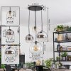 Koyoto hanging light, globe light, Cluster pendant lamp Amber, chrome, clear, Smoke-coloured, 4-light sources