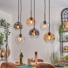 Ripoll hanging light, globe light, pendant light Amber, clear, Smoke-coloured, 6-light sources