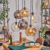 Ripoll hanging light, globe light, pendant light Amber, clear, Smoke-coloured, 6-light sources