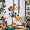Ripoll hanging light, globe light, pendant light Amber, clear, Smoke-coloured, 6-light sources