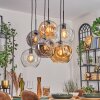 Ripoll hanging light, globe light, pendant light Amber, clear, Smoke-coloured, 6-light sources
