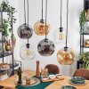 Ripoll hanging light, globe light, pendant light Amber, clear, Smoke-coloured, 6-light sources