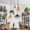 Koyoto hanging light, globe light, pendant light Amber, clear, Smoke-coloured, 6-light sources