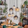 Koyoto hanging light, globe light, pendant light Amber, clear, Smoke-coloured, 6-light sources