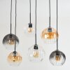 Koyoto hanging light, globe light, pendant light Amber, clear, Smoke-coloured, 6-light sources