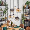 Koyoto hanging light, globe light, pendant light Amber, clear, Smoke-coloured, 6-light sources