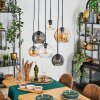 Koyoto hanging light, globe light, pendant light Amber, clear, Smoke-coloured, 6-light sources