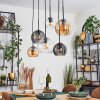 Koyoto hanging light, globe light, pendant light Amber, clear, Smoke-coloured, 6-light sources