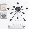 Koyoto ceiling light, globe light 81 cm Amber, clear, Smoke-coloured, 10-light sources
