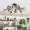 Koyoto ceiling light, globe light 81 cm Amber, clear, Smoke-coloured, 10-light sources