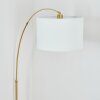 Soungou floor lamp, Arch lamps brass, black, 1-light source, Fabric lampshade