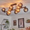 Koyoto ceiling light, globe light Amber, Smoke-coloured, 10-light sources