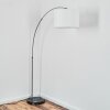 Soungou floor lamp, Arch lamps matt nickel, black, 1-light source, Fabric shade