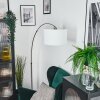 Bassagoda floor lamp, Arch lamps matt nickel, black, 1-light source, Fabric lampshade