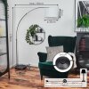 Bassagoda floor lamp, Arch lamps matt nickel, black, 1-light source, Fabric lampshade