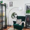 Bassagoda floor lamp, Arch lamps matt nickel, black, 1-light source, Fabric lampshade