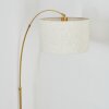 Bassagoda floor lamp, Arch lamps brass, black, 1-light source, Fabric shade