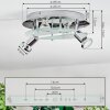 Mirando ceiling light, ceiling spotlight LED chrome, silver, transparent, clear, 4-light sources