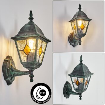 Naofe outdoor wall light, wall light green, black, 1-light source