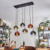 Koyoto hanging light, globe light, pendant light blue, green, clear, coppery, 6-light sources