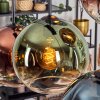 Koyoto hanging light, globe light, pendant light blue, green, clear, coppery, 6-light sources