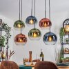 Koyoto hanging light, globe light, pendant light blue, green, clear, coppery, 6-light sources