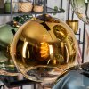 Koyoto hanging light, globe light, pendant light blue, gold, green, clear, coppery, 6-light sources