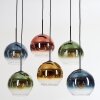 Koyoto hanging light, globe light, pendant light blue, gold, green, clear, coppery, 6-light sources