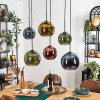 Koyoto hanging light, globe light, pendant light blue, gold, green, coppery, 6-light sources
