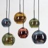 Koyoto hanging light, globe light, pendant light blue, gold, green, coppery, 6-light sources