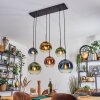 Koyoto hanging light, globe light, pendant light blue, gold, green, clear, coppery, 6-light sources