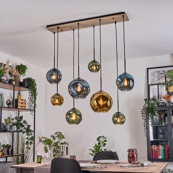 Ripoll hanging light, globe light, pendant light Ecru, black, 8-light sources