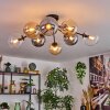 Gastor ceiling light, globe light Amber, clear, Smoke-coloured, 8-light sources