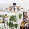 Gastor ceiling light, globe light Amber, clear, Smoke-coloured, 8-light sources