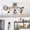Gastor ceiling light, globe light Amber, clear, Smoke-coloured, 8-light sources