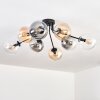 Gastor ceiling light, globe light Amber, clear, Smoke-coloured, 8-light sources