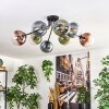 Gastor ceiling light, globe light 87 cm blue, green, clear, coppery, 8-light sources