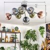 Gastor ceiling light, globe light 87 cm blue, green, clear, coppery, 8-light sources
