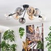 Koyoto ceiling light, globe light 85 cm Amber, clear, Smoke-coloured, 8-light sources