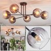 Koyoto ceiling light, globe light 78 cm clear, Smoke-coloured, 6-light sources