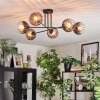 Koyoto ceiling light, globe light 78 cm clear, Smoke-coloured, 6-light sources