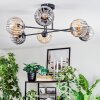 Koyoto ceiling light, globe light 78 cm Amber, clear, Smoke-coloured, 6-light sources