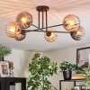 Koyoto ceiling light, globe light 78 cm Amber, clear, Smoke-coloured, 6-light sources
