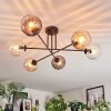 Koyoto ceiling light, globe light 78 cm Amber, clear, Smoke-coloured, 6-light sources
