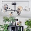 Koyoto ceiling light, globe light 78 cm Amber, clear, Smoke-coloured, 6-light sources