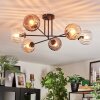 Koyoto ceiling light, globe light 78 cm Amber, clear, Smoke-coloured, 6-light sources