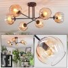 Koyoto ceiling light, globe light 78 cm Amber, clear, 6-light sources