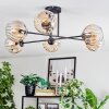 Koyoto ceiling light, globe light 78 cm Amber, clear, 6-light sources