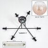 Koyoto ceiling light, globe light 78 cm Amber, clear, 6-light sources
